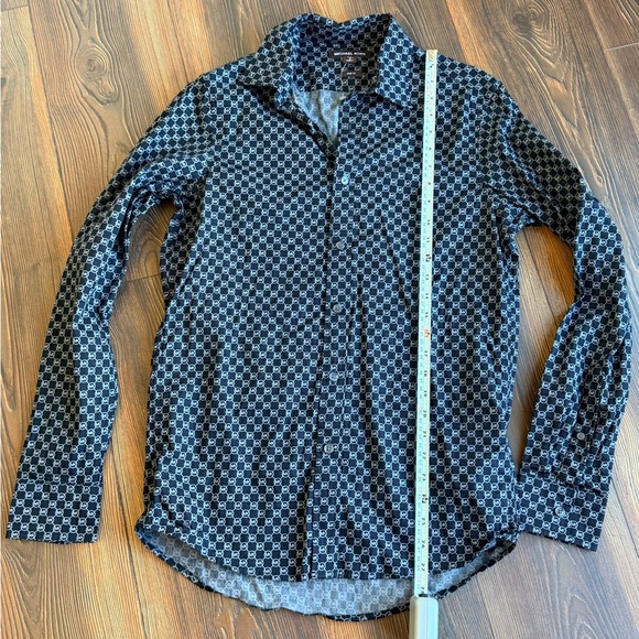 Michael Kors Navy Geometric Button Down Shirt - Picture 10 of 12